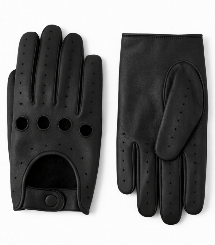 Men’s Black Leather Driving Gloves